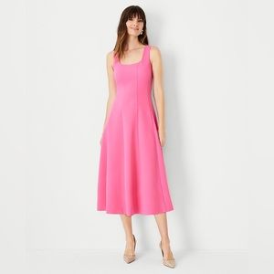 NWT Ann Taylor Paneled Flare Dress (Pink Charm) Size 2
